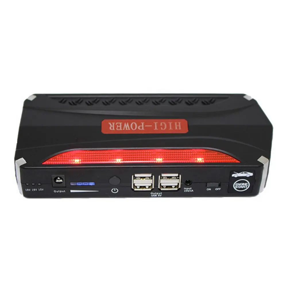 

Car Jump Starter Portable 4 USB Car Power Supply Rechargeable Power Bank Multi Function High Power Battery Accessory
