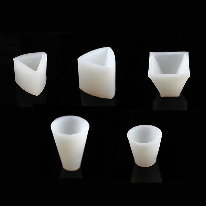 Cement Ring Holders Ornaments Mold Silicone Concrete Pyramid Shape Jewelry Display Stand Mould DIY Decoration Tool