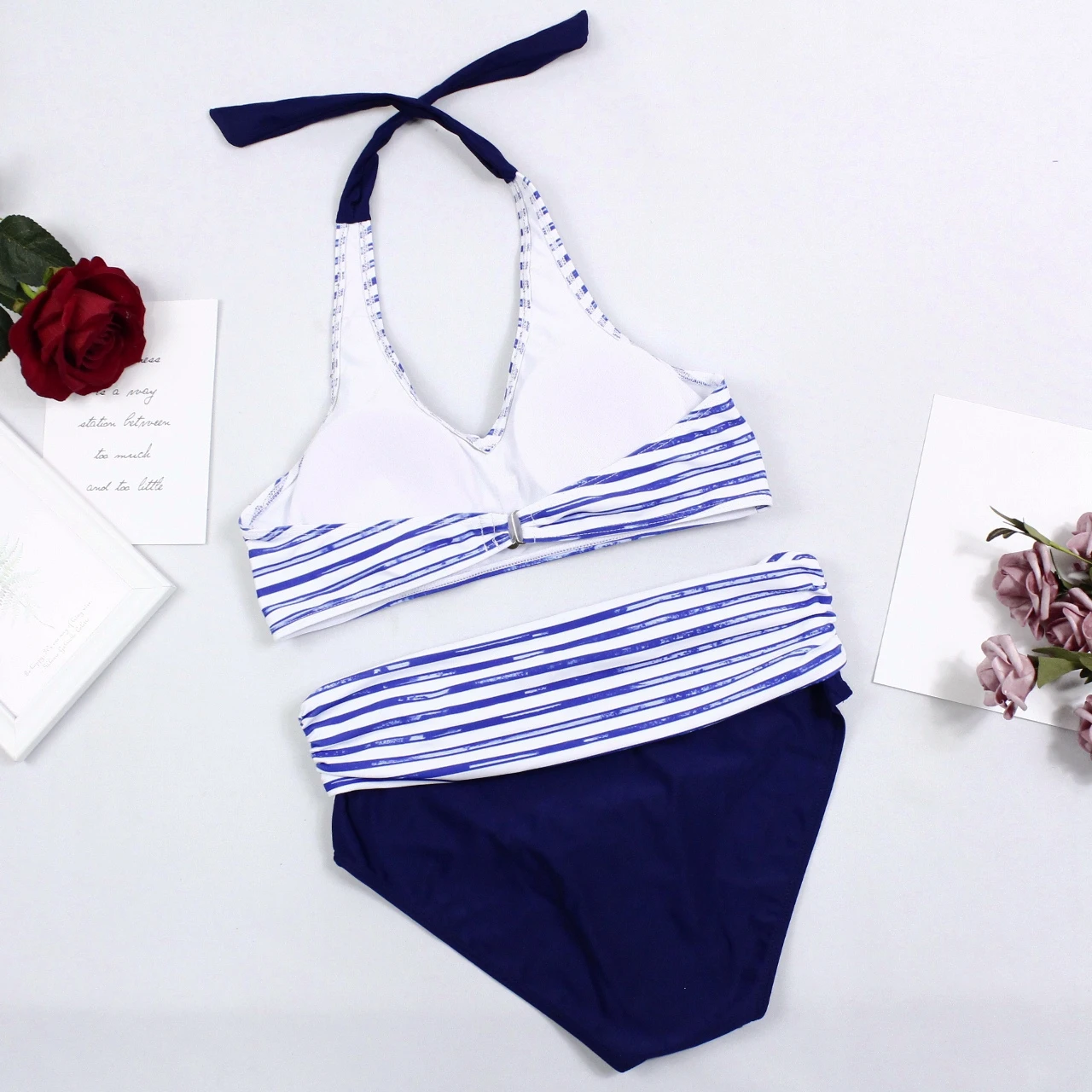 Полосатые бикини купальники женские Пуш-Ап купальник сексуальное бикини для девушек плюс размер Пляжная одежда купальный костюм женский купальный костюм