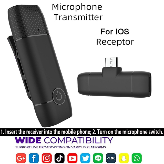 Lavalier Portable Microphone Audio Video Recording Phone Mini Mic For Youtube Facebook Live Broadcast For Android IOS