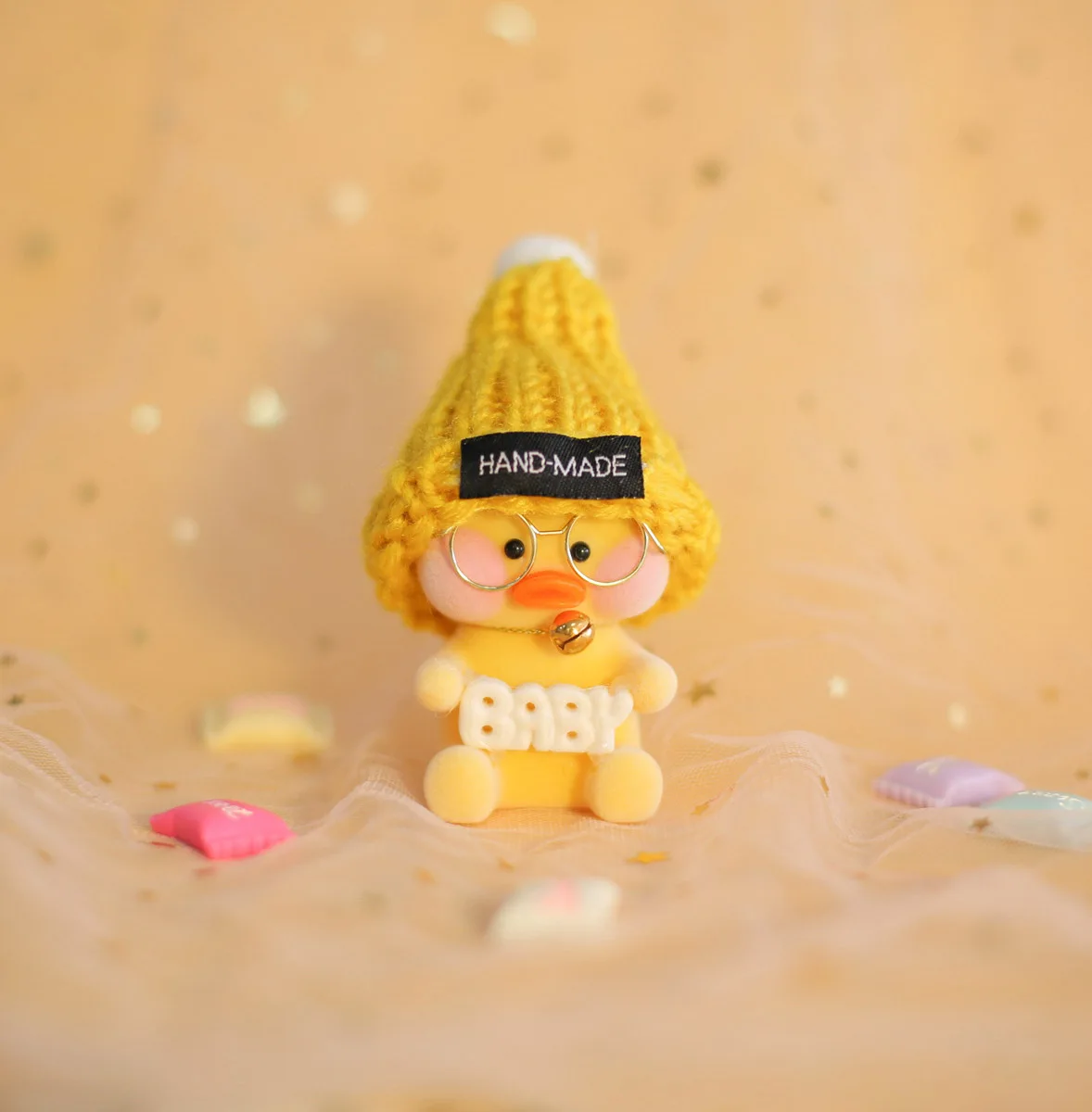 Lalafanfan симпатичный брелок каваи кафе Мими желтый утка действие фигурный брелок сумки украшения игрушки для детей подарок для девочек - Цвет: B