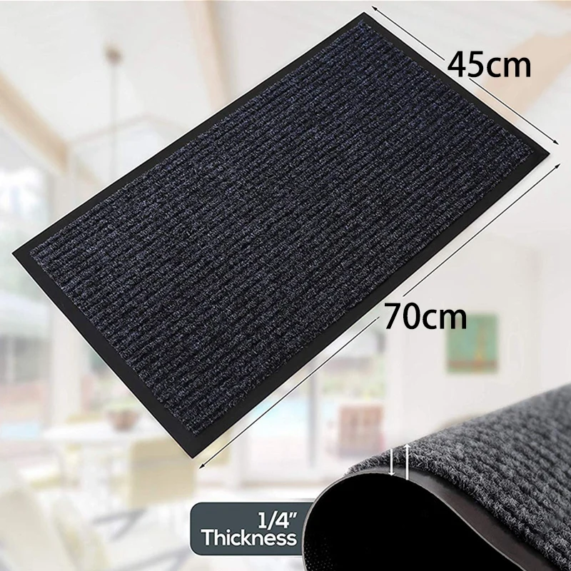 2-Pack полосатый коврик для двери-Крытый Открытый коврик Entryway Добро пожаловать коврики с резиновой подложкой для скребка обуви, идеально подходит для I
