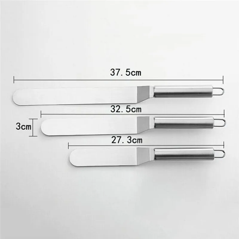 6/8/10 Inches Stainless Steel Butter Cake Cream Spatula Cake Smoother Fondant Baking Chocolate Pastry Cake Decorating Tools