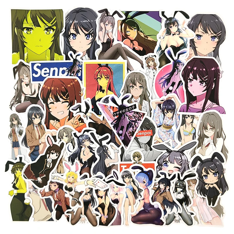 10/30/50pcs/pack Anime Seishun Buta Yarou wa Bunny Girl Senpai no Yume wo Minai Stickers For Refrigerator Car Bicycle Notebook | Игрушки и