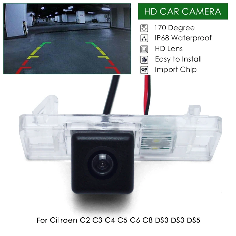 

HD CCD Night Vision Car Trunk Handle Reverse Parking Rear View Camera for Citroen C2 C3 C4 C5 C6 C8 DS3 DS3 DS5