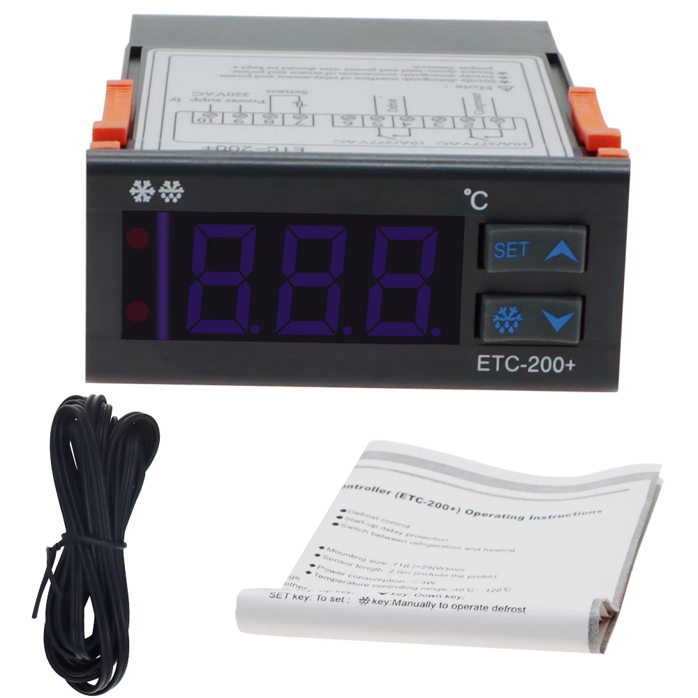 온도조절기 온도 측정 및 컨트롤러, 디지털 온도조절기 냉동 제상 경보 ETC-200 +, 220V