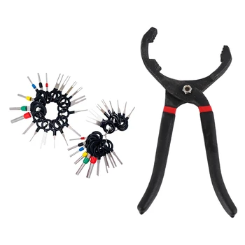 

1Pcs 10 Inch Oil Filter Wrench Plier Disassembly Dedicated Clamp & 36Pcs Pins Terminals Removal Tools