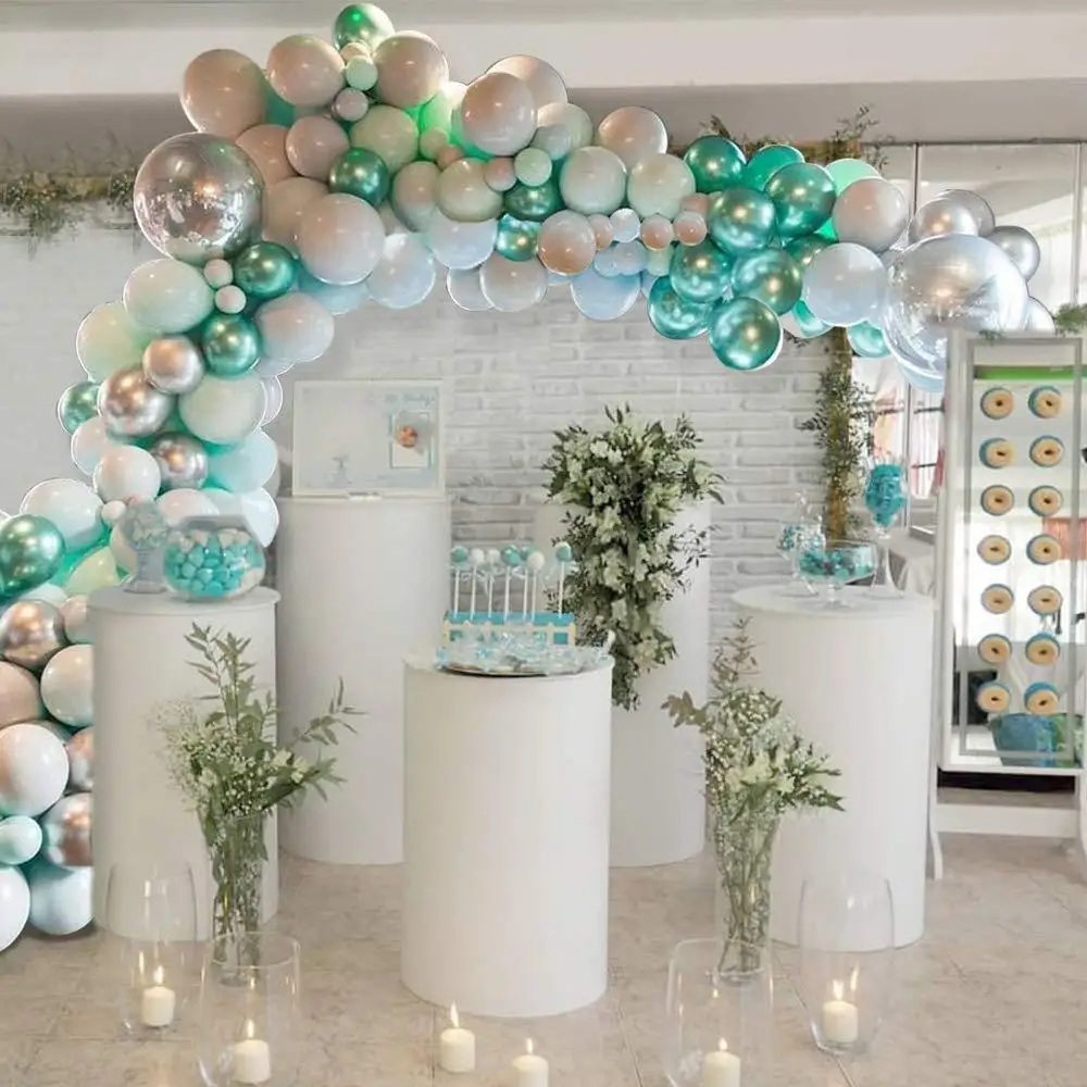 Balloon Garland Arch String Metal green ballon chain 148pcs/set Wedding  decoration baby shower wall backgound party Decoration