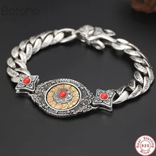 Чистый 925 пробы Серебряный браслет для выживания для женщин и мужчин Будда Зодиак мантра Ваджра браслет с браслетом дружбы ювелирные изделия