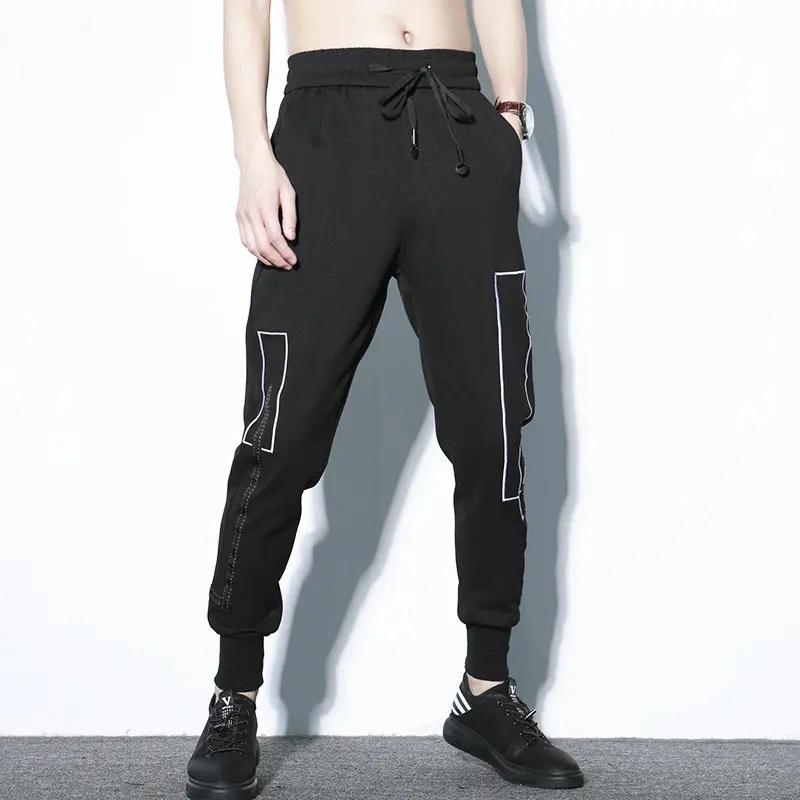 

Darkly Style Men Jogger Streetwear Pants Hip Hop Streetwear 2019 Autumn Pencil Harem Pants Men Elastic Waist Black