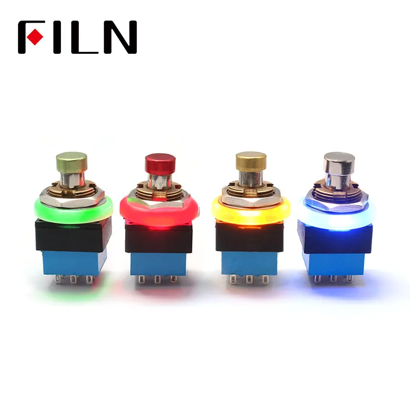 

FILN The new 3pdt 3A 250VAC guitar switch guitar effect pedal switch with LED indicator With the line
