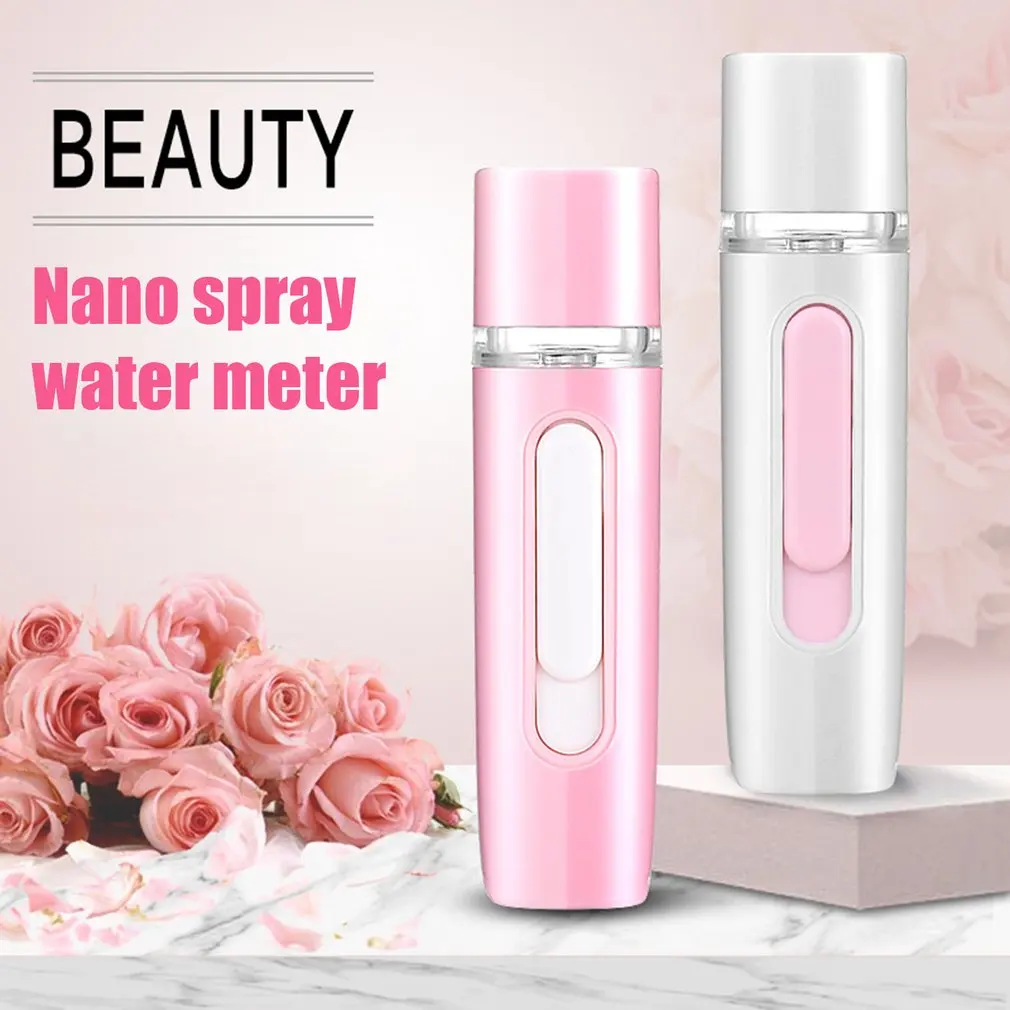 

USB Rechargable Humidifier Air Diffuser Handheld Water Ultrasonic Nano Essential Car Oil Steamed Face With Light For Home