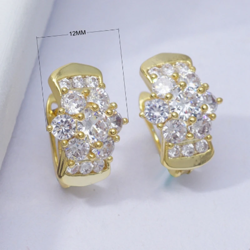 Yunkingdom, новинка, ювелирное изделие, круглые золотые серьги с кристаллами, кубический цирконий, маленькие серьги-кольца для женщин, 6 стилей - Окраска металла: HZK0181