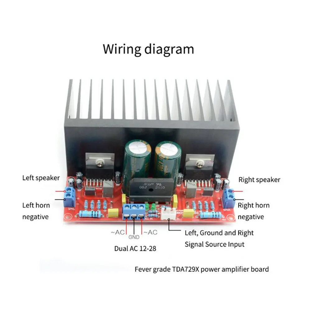 Taidacent Gan Guitar classe D 2 CH Audio Parallel Super Heat Double 100W TDA7293 Mini Kit scheda amplificatore 2.1 scheda amplificatore - immagine 2