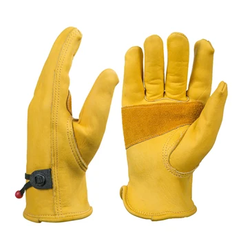 

1 Pair Of Safety Gloves Leather Gloves Motorcycle Protective Gloves S