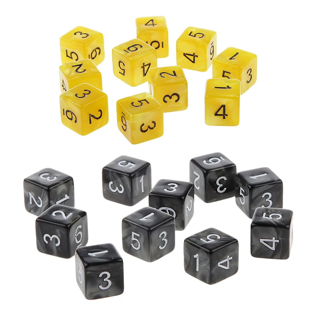 20Pcs 16mm Six Sided Dice D6 Square for Playing Dungeons D&D TRPG Game Toys