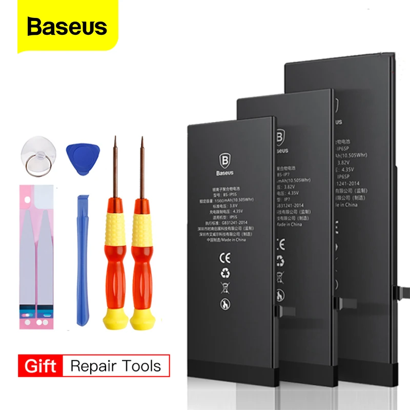 Аккумулятор Baseus для iPhone X Xr Xs Max 8 7 6 s Plus 6plus 7plus 8plus сменный аккумулятор Оригинальная