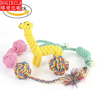 

Cotton Rope Pets Toys Suit Manual Weave Wear-resisting Bite Resistant Ball Animal Knot Group Combine Toys dog toys for dogs