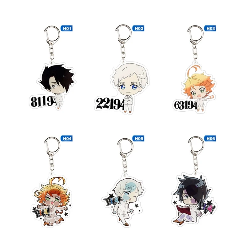 

Anime Cartoon The Promised Neverland Acrylic Keychain Transparent Backpack Pendant Gift Accessories