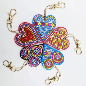 

Full Drill Painting DIY Heart Pendant 5D Mosaic Keychain Jewelry Making