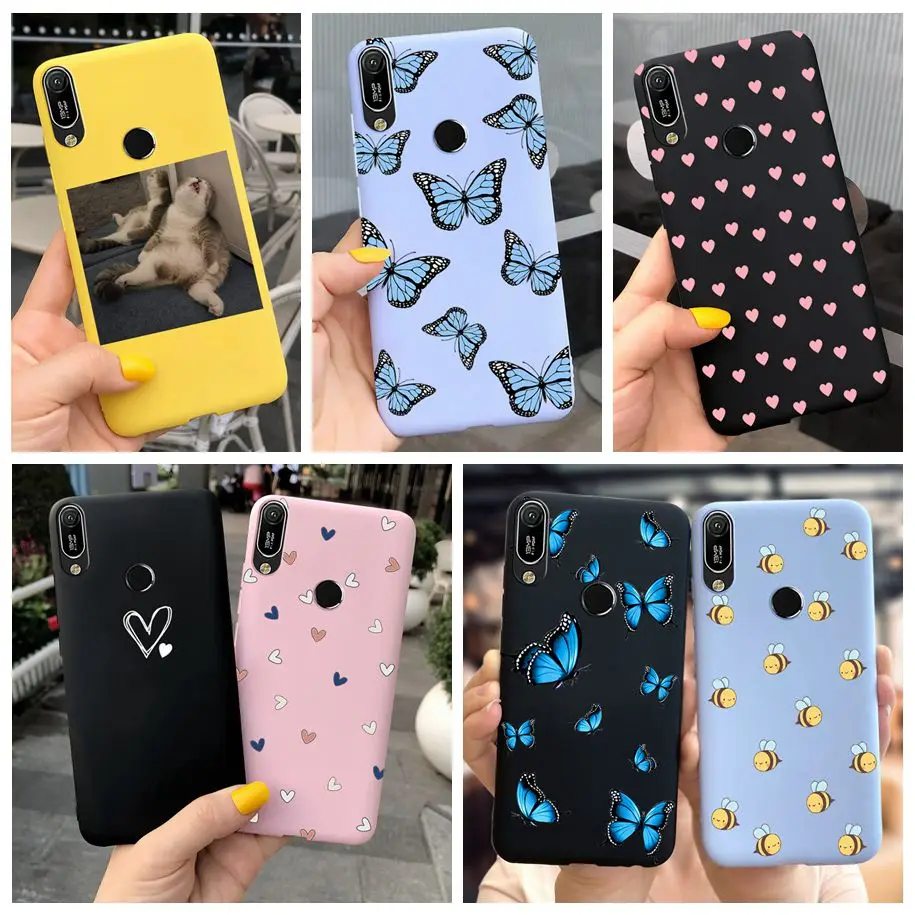 Чехол для Huawei y6 2019 с сердечками чехол Y6 силиконовые чехлы мягкий телефона из ТПУ Y