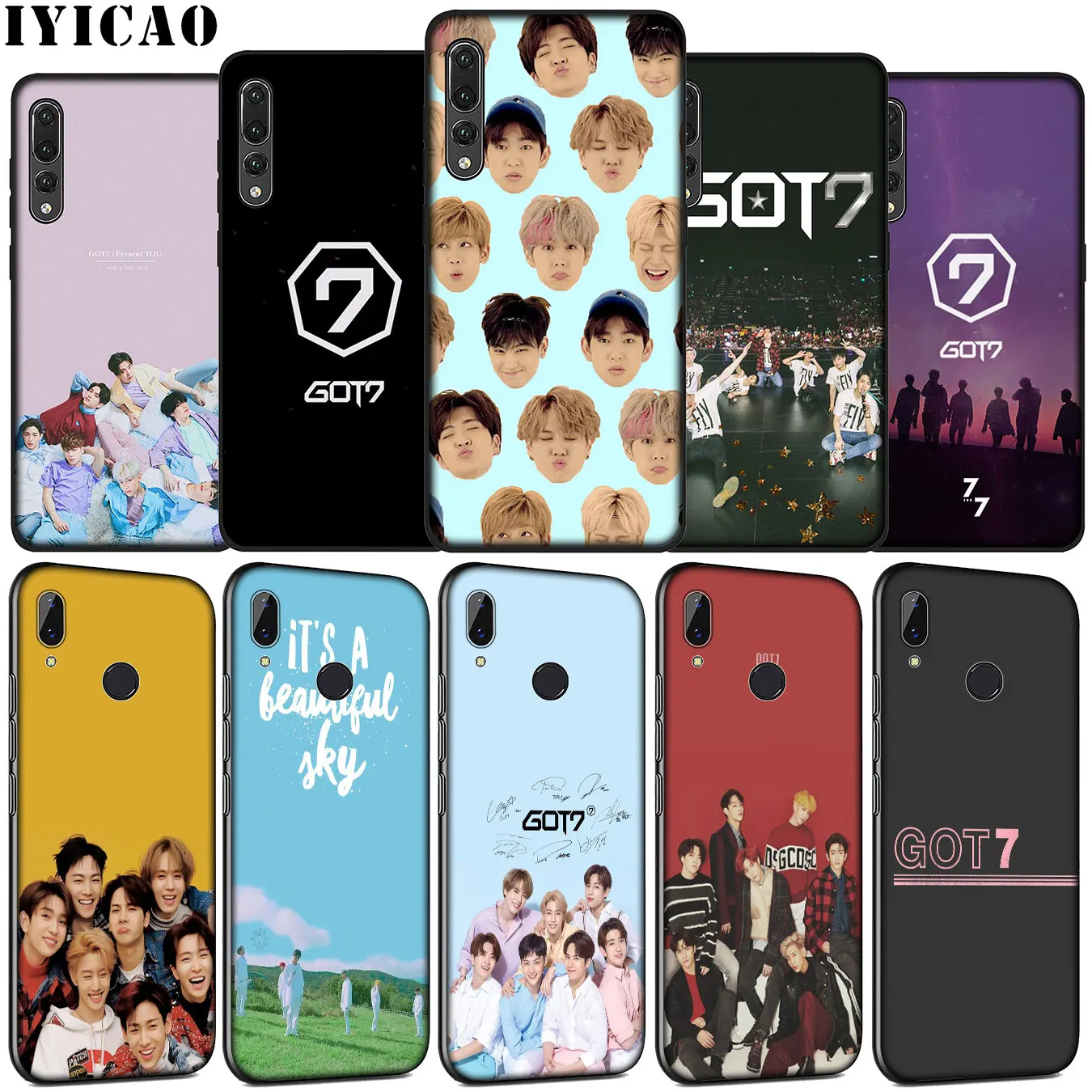 IYICAO Got7 K Pop Got 7 Soft Silicone Case for Huawei P30 P20 Pro P10 P9 Lite Mini 2017 2016 Black Cover P Smart Z 2019 | Мобильные