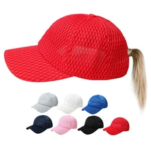 Полые Дышащие бейсболки женские регулируемые повседневные Хлопковые бейсболки для девочек летние бейсбольные кепки с сеткой