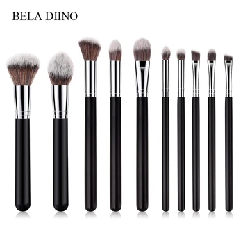 

Black Wooden Handle Makeup Brushes Set Soft Nylon Hair Foundation Powder Blush Highlighter Eyeshadow Brow Make Up Brush Tools