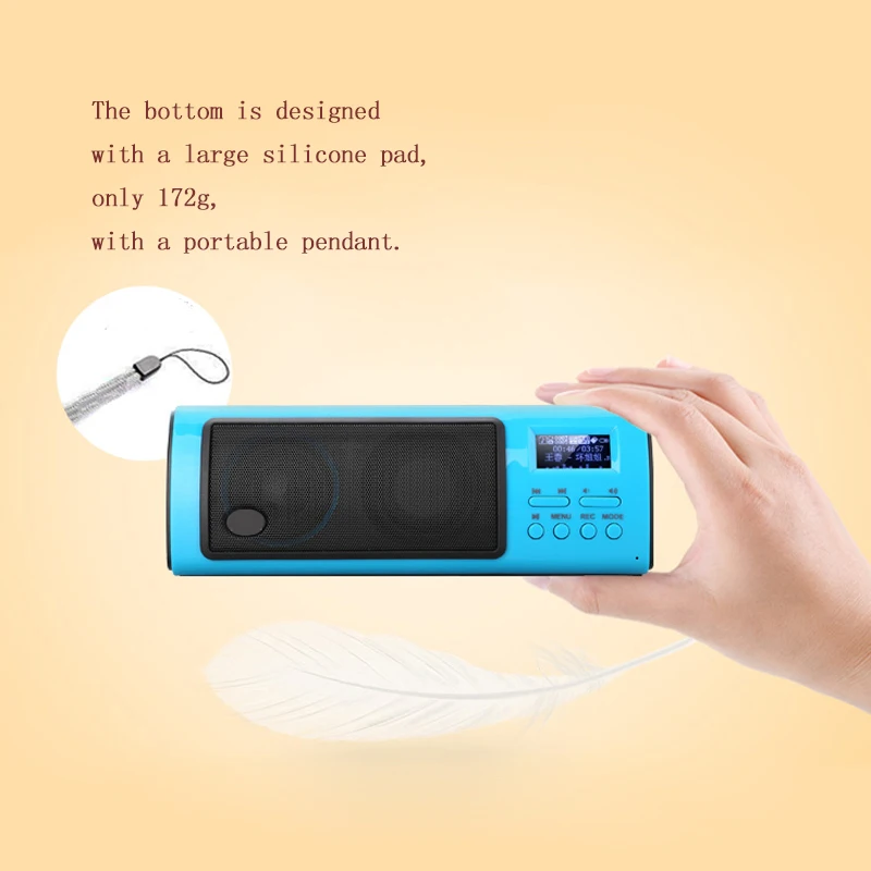 Портативные мини Bluetooth колонки стерео Многофункциональный цифровой ЖК-дисплей с fm-радио Поддержка TF карты воспроизведения и рекордер