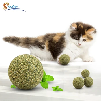 

Pet Natural Cat Catnip Treat Balls Cat Toys Menthol Flavor Kitten Treat Ball Cats Playing Cleaning Teeth Chasing Toy