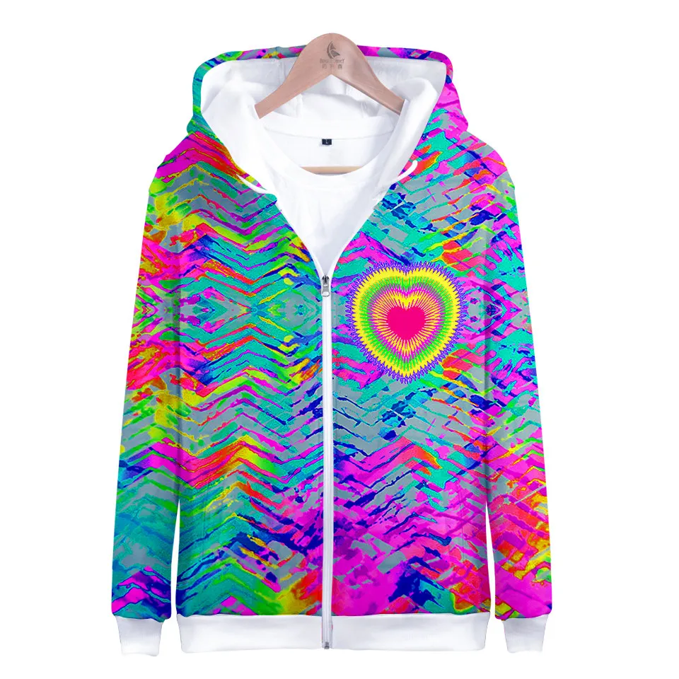 Красочные Psychedelic 3D Толстовка с капюшоном Femme Повседневная Свободная кофточка для мужчин и женщин Толстовка С Карманами модная куртка пальто