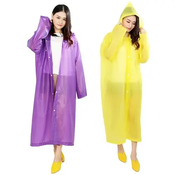 

Plastic Transparent Long Overall Raincoat Unisex Rain Coat Set Clear Lightweight Raincoat Plus Size Plastic Rain Jacket KK60YY