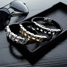 Hemiston кожаный веревочный плетеный браслет кожаный браслет для влюбленных из нержавеющей стали локомотив кожаный браслет с цепочкой