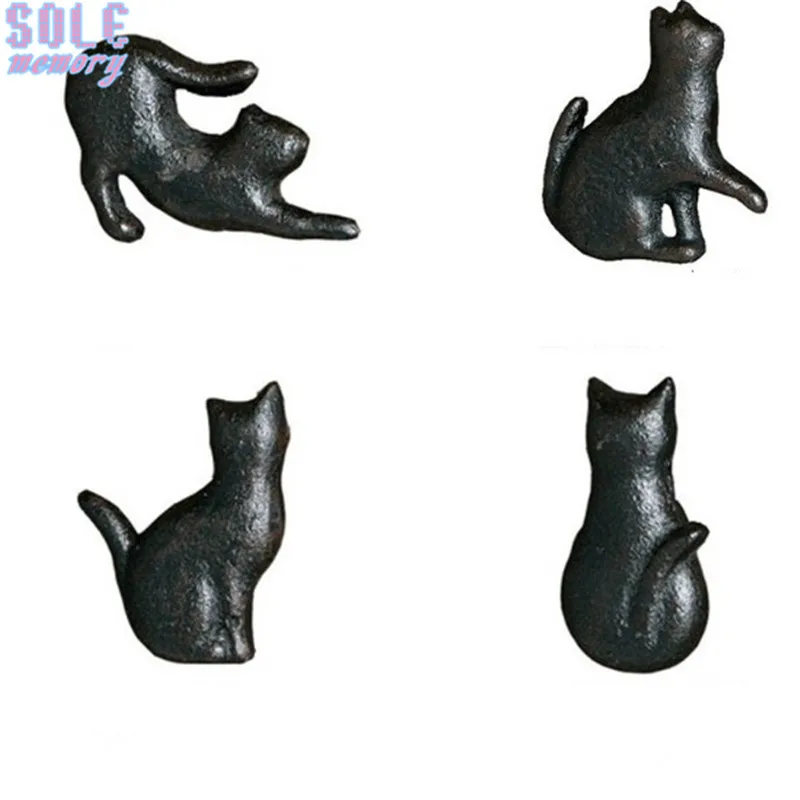 4 шт. черная кошка железная ручка для дверцы выдвижного ящика мебельные ручки под одно отверстие мебельный Шкаф-гардероб Ручка Тянет Декор детской комнаты - Цвет: Mixed