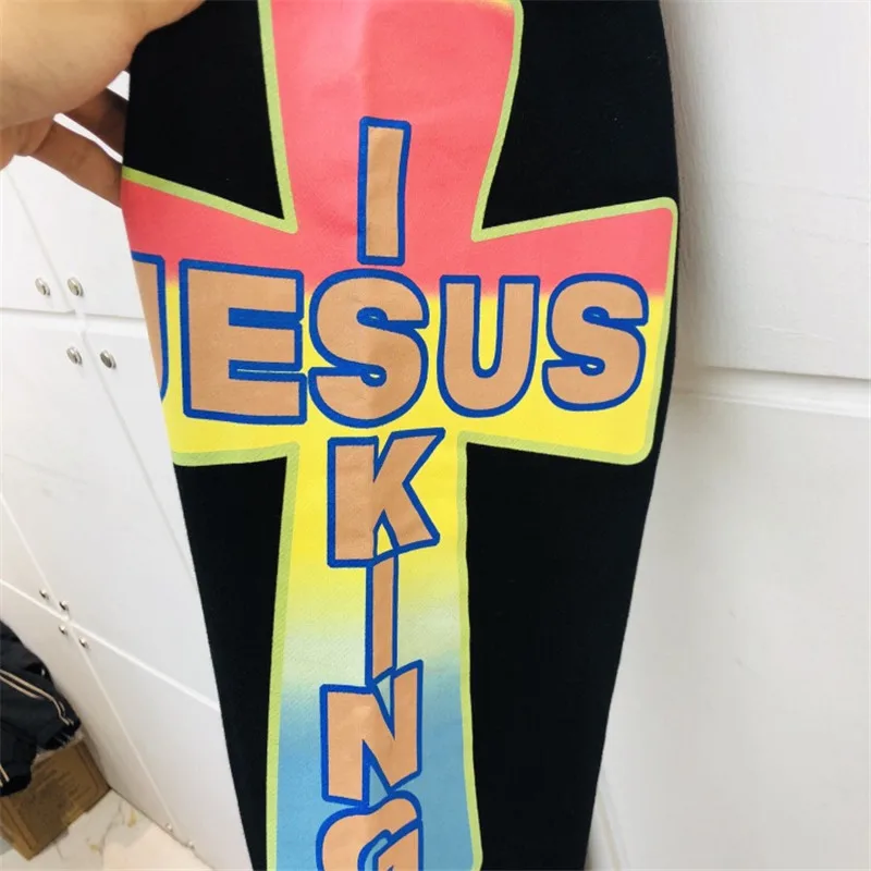 2020ss Kanye West/спортивные штаны с надписью «Jesus is King», лучшее качество, цифровые повседневные штаны для бега с прямым впрыском, штаны с надписью «Jesus is King»