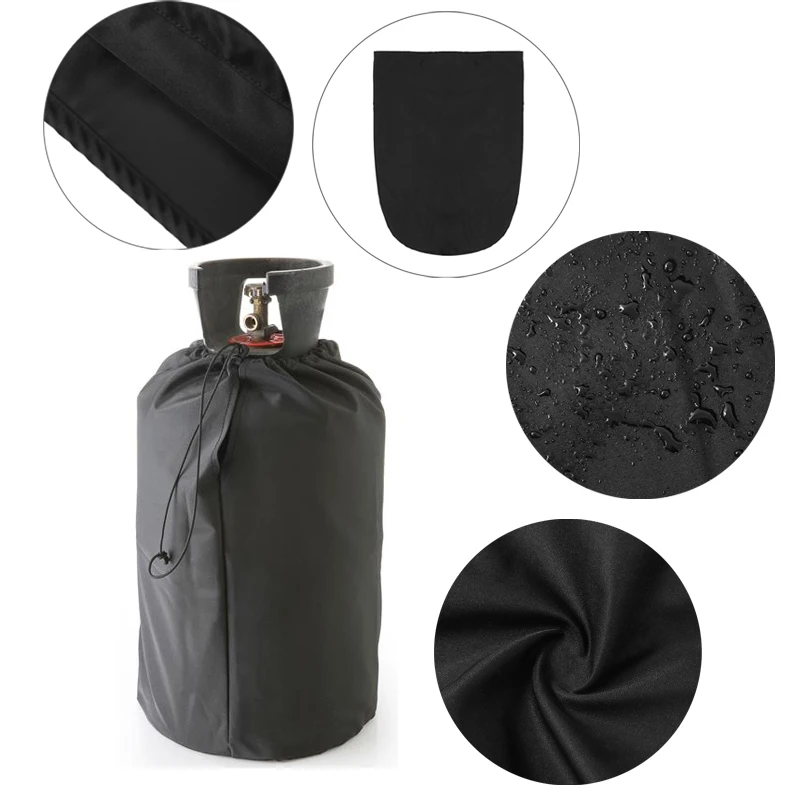 

Black Polyester Waterproof 31X59cm Cover Protective Dust-proof Cover for Barbecue Gas Bottles Outdoor Gas Stove Camping Parts