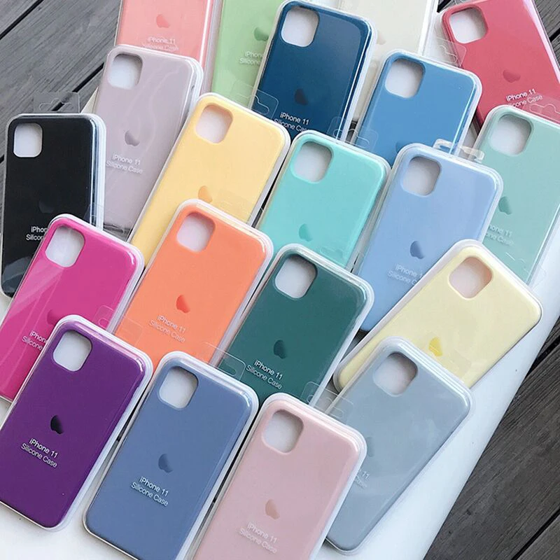 Original Silicone With LOGO Case For iphone SE 2020 6 6s 7 8 Plus X XS XR Phone Case For Apple iphone 12 Mini 11 pro max 12 pro
