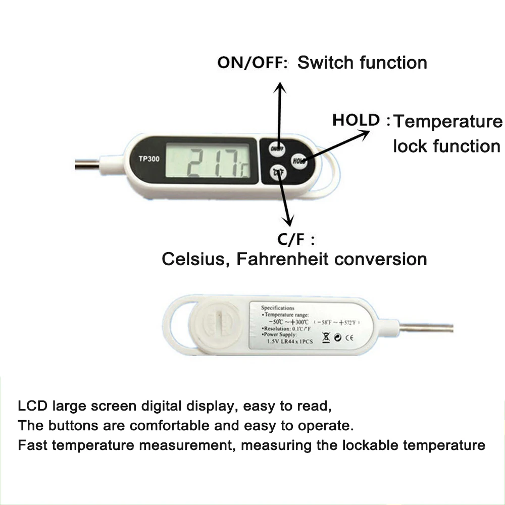 Цифровой термометр для еды кухонный ручка зонд Электронный кухонный термомет для торта, супа, жарки, барбекю, мясной печной