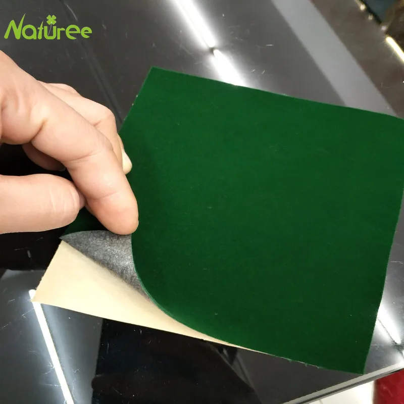 Green Color 45cm*1m Self Adhesive Velvet Flocking Liner Jewelry Contact Paper DIY Sticky Fabric