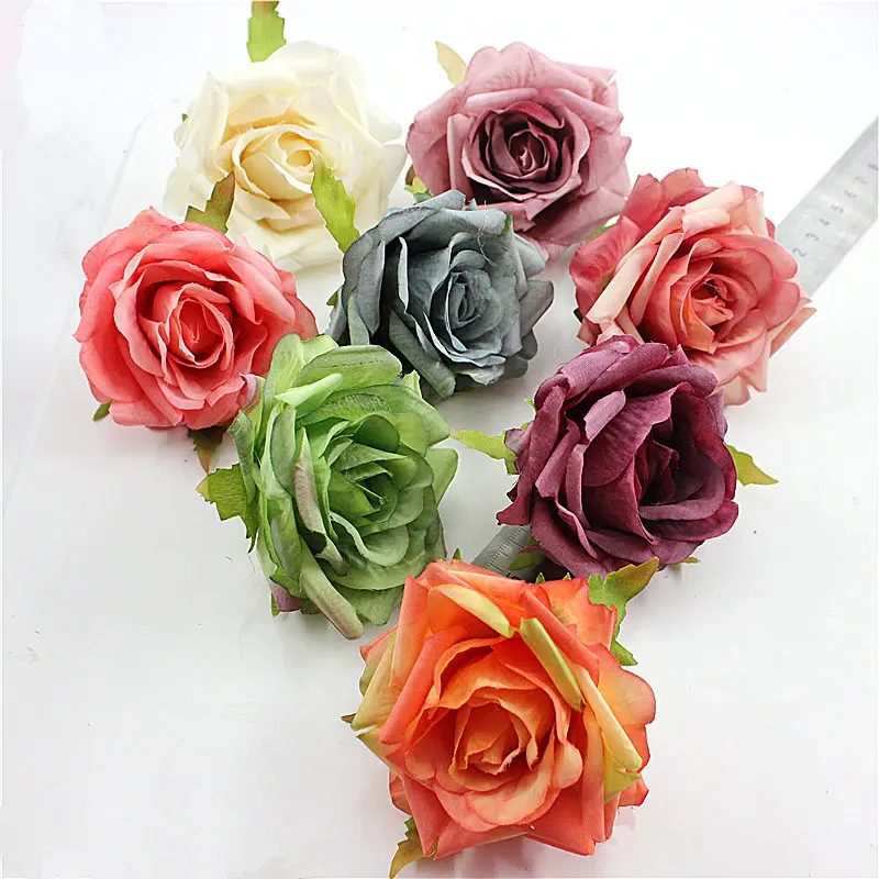 

1pcs/ Free shipping simulation roses hand wreath material European - style retro tea buds Sen Department of hand - made