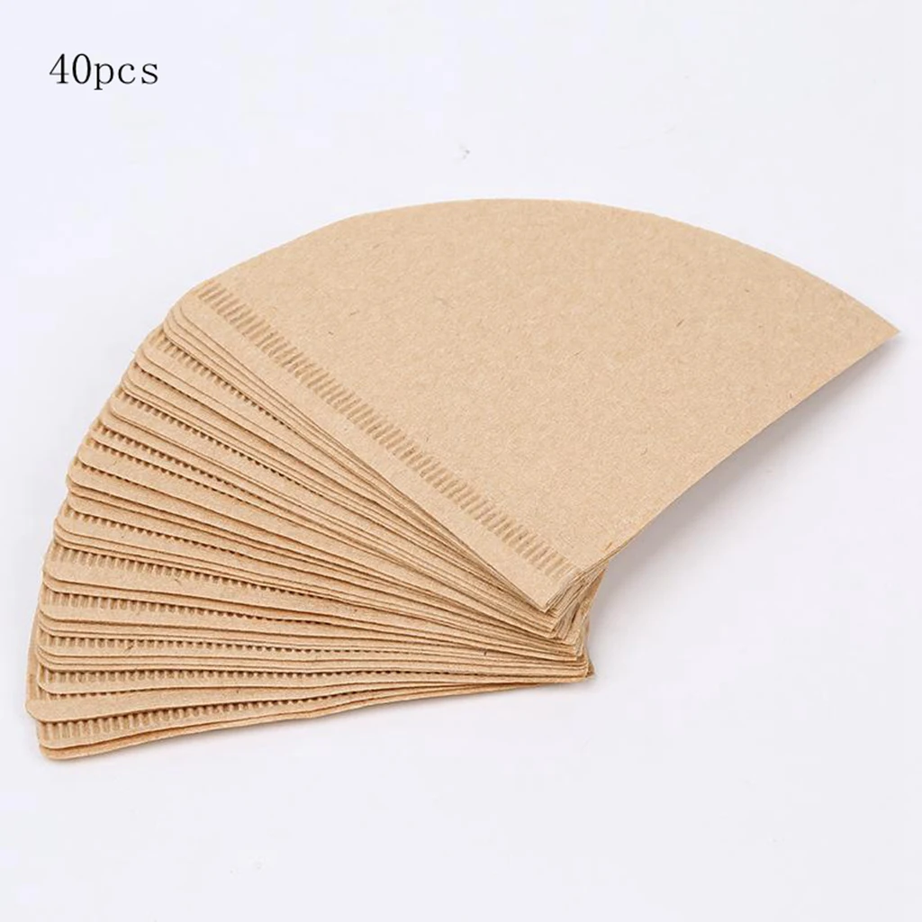 40 Pcs Portable Drip Coffee Filter Paper Perfect for Coffee Machine Brewer Espresso Maker Dripper Accessories Travel Home