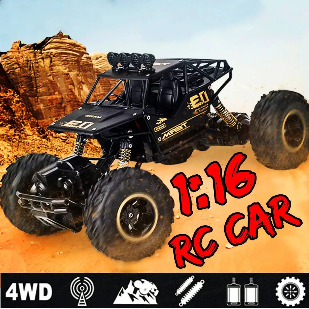

Hot RC Trucks 1/16 28cm 2.4G 4WD Remote Control High Speed Off-road Vehicle RC Electric Car Toys For Boys Surprise Gifts