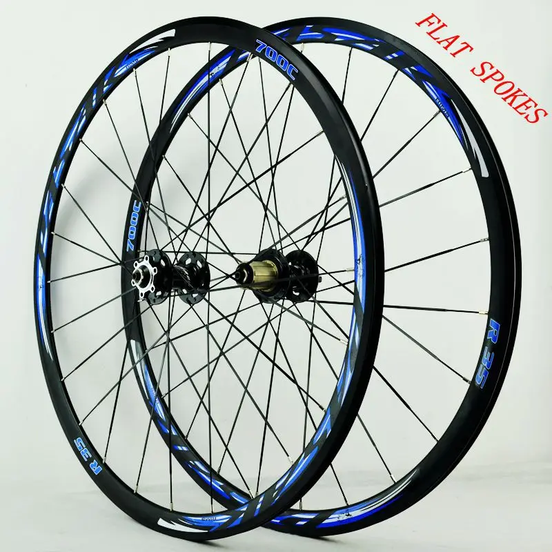Pasak Road Bike Wheelset 700c Disc Brake Flat Spoke 24 Holes 30mm Depth QR F9x100 R9x135mm Alu Rim 29er Wheelset V Clamp Brake
