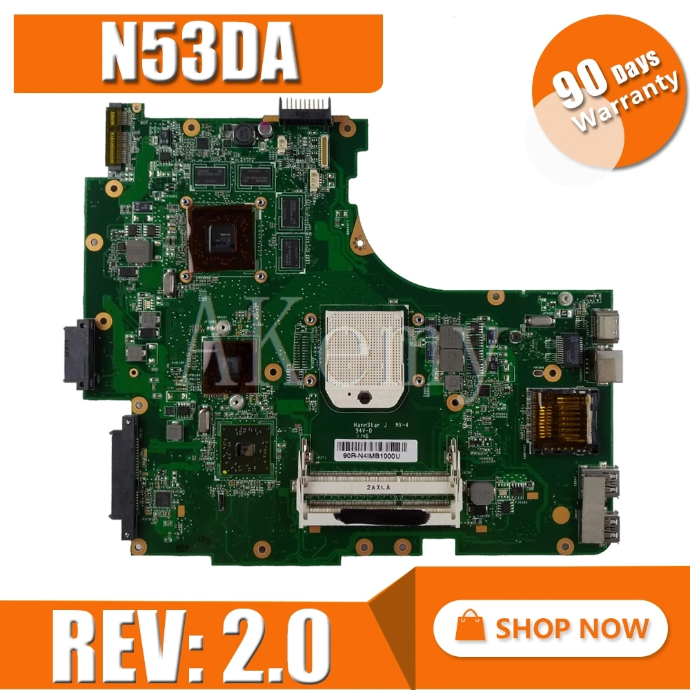 

N53DA Motherboard REV 2.0 For ASUS N53D N53DA Laptop motherboard N53DA Mainboard