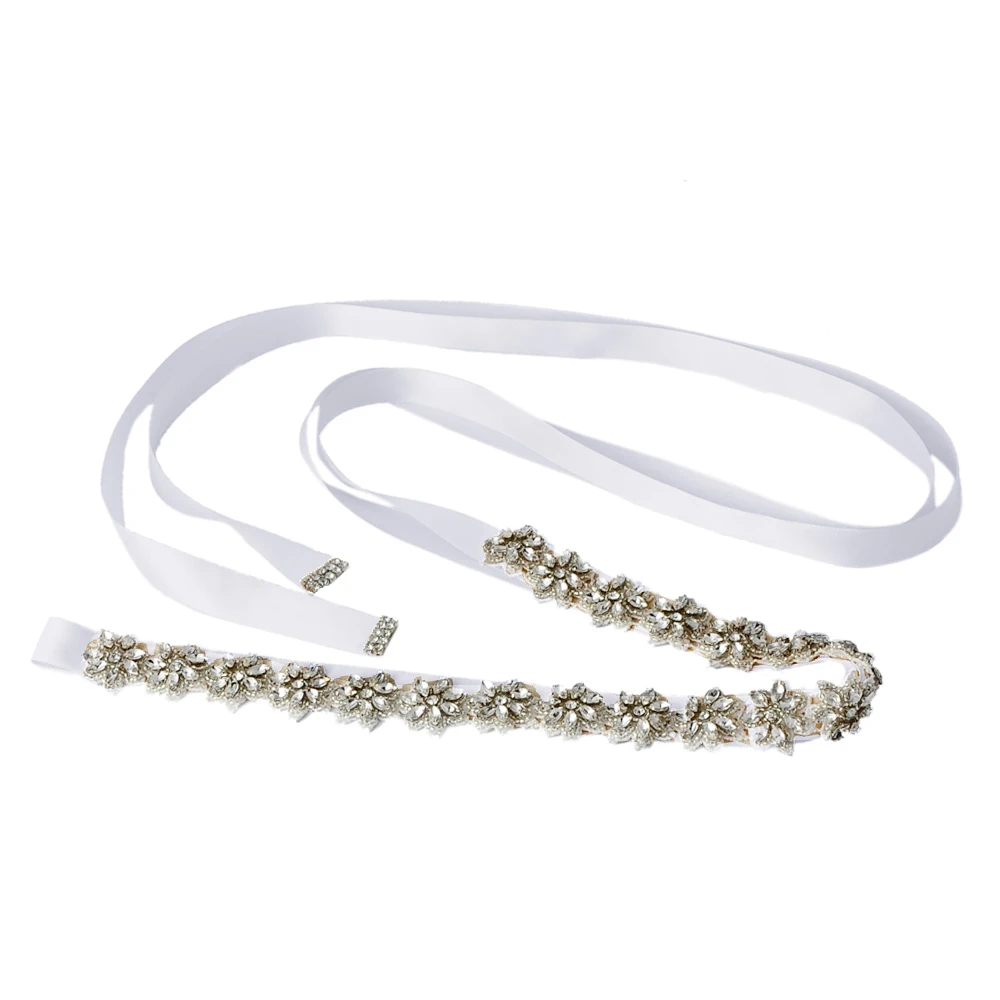 white TRiXY, S163, кристаллы, стразы, Свадебный ремень, аксессуары для свадебного ремня, Кристальные свадебные пояса, свадебные аксессуары - Цвет: white