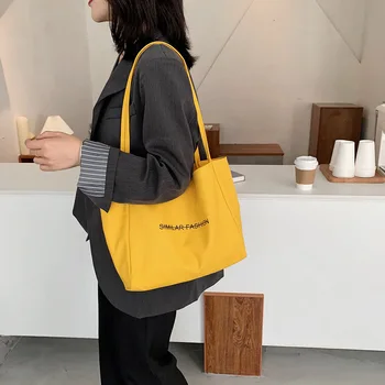 

Fashion Large Capacity Shoulder Bag Canvas Handbag Female Shopping Totes For Ladies