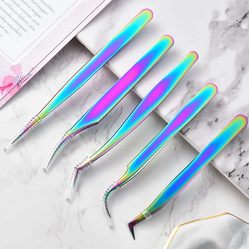 Professional Stainless Steel High Precision Makeup Eyebrow Fan Lash Extension Tweezers Tools For Eyelash Extension Soldering 4