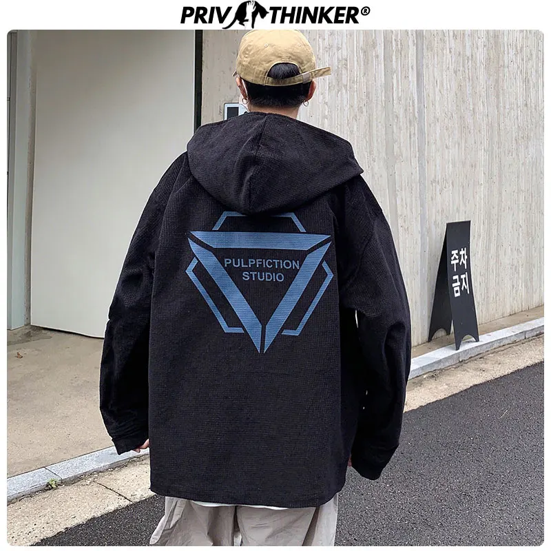 Privathinker, Мужская осенняя куртка в стиле хип-хоп с капюшоном, пальто, Мужская Корейская Повседневная модная куртка, Мужская, свободная уличная одежда, верхняя одежда