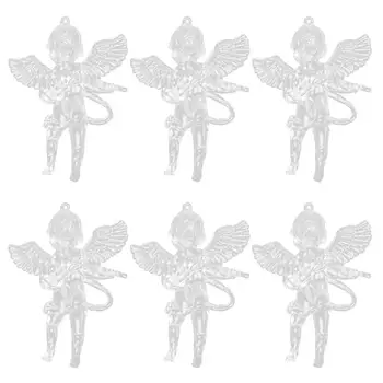 

12pcs Clear Angel Ornament Christmas Tree hanging Pendant Party Accessories DIY Decorations Miniatures