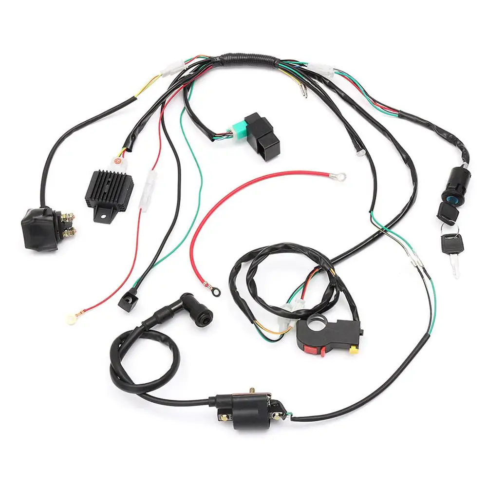 50 70 90cc 110cc 125cc Wiring Harness Loom Solenoid Coil CDI Quad Dirt Bike ATV | Автомобили и мотоциклы